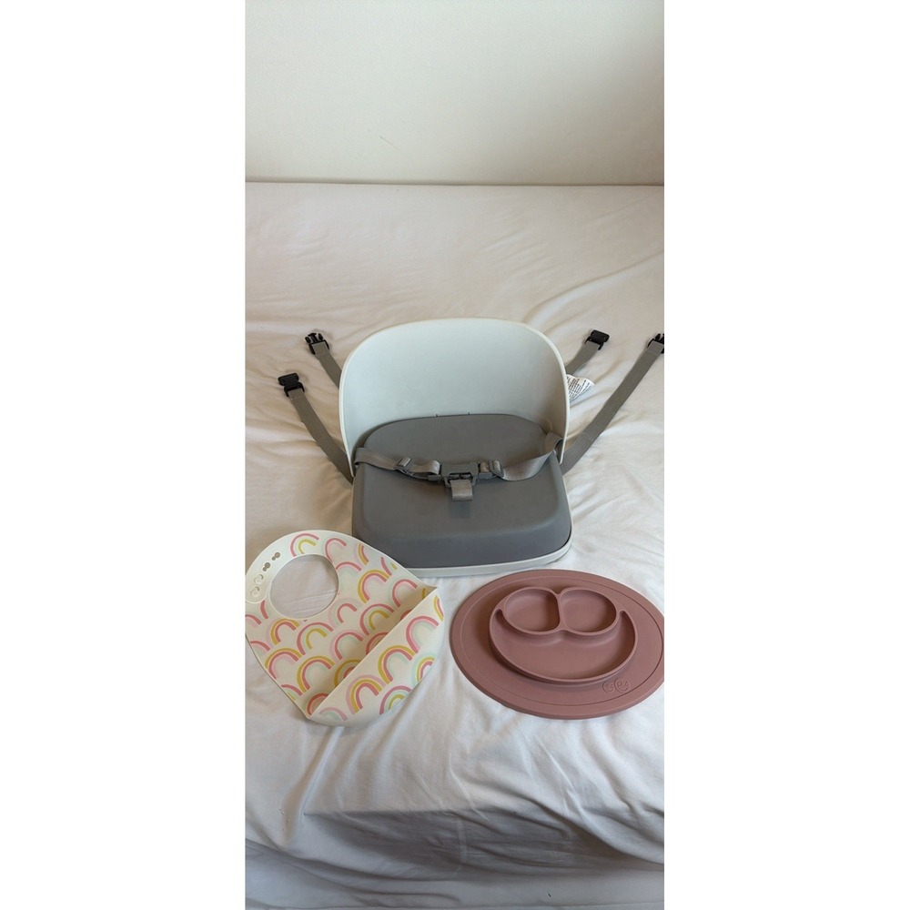 OXO TOT Perch Booster Seat With Straps Gray EZ PZ Bowl Mat Cloud Island Bib